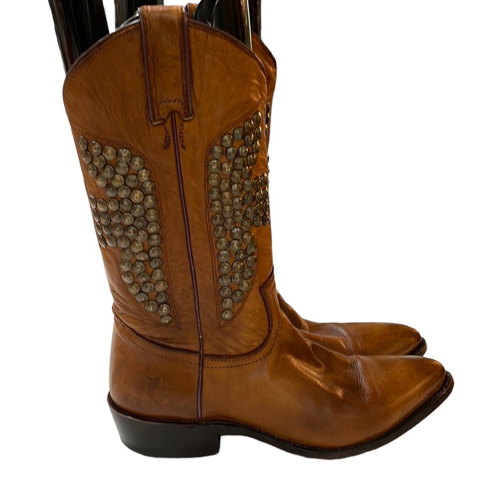 Frye Brown Studded Heeled Boots